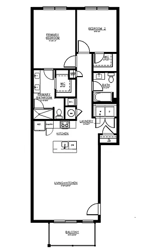 Floor plan 2bed Penthouse
