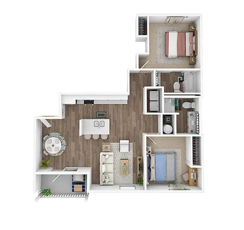 Floor plan 2 Bedroom Two Bathroom
