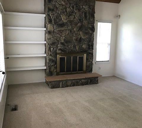 Wood burning fireplace