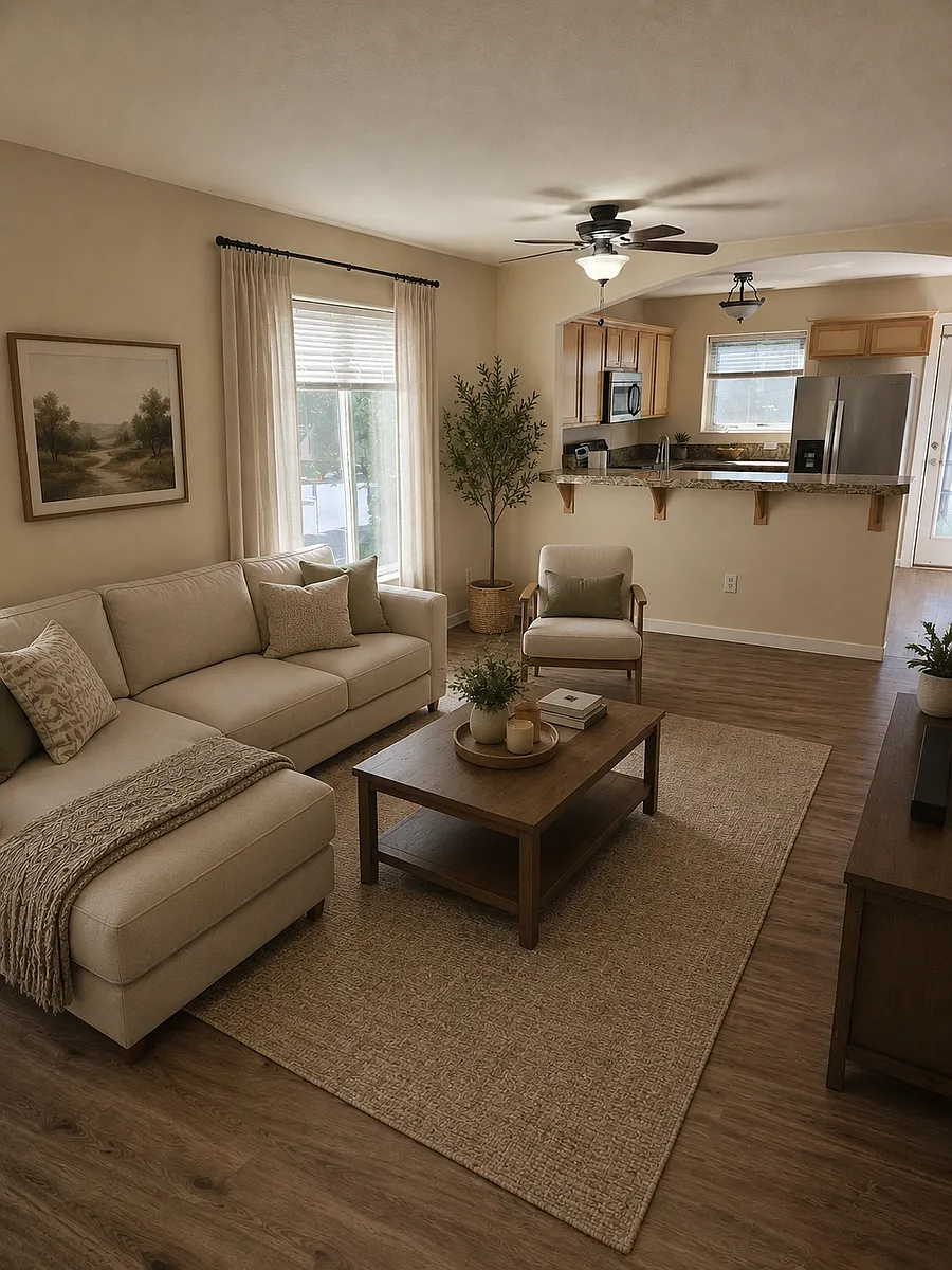 Staged Living room - 895 SW 170th Ave