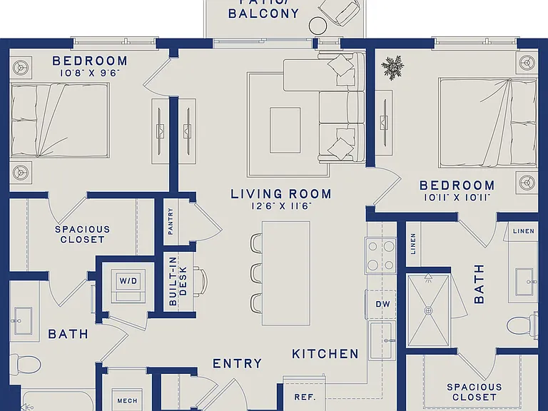 B1 | 2x2 | 945 sf B1 | 2x2 | 945 sf