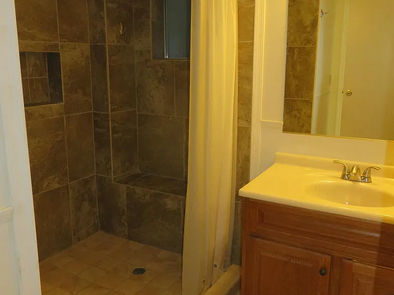 Walk in shower and vanity/sink off master bedroom