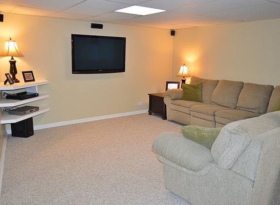 Bonus Room with Built-In Corner Cabinet
