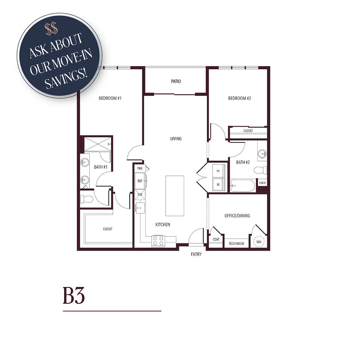 Floor plan B3 - ASK ABOUT OUR MOVE-IN SAVINGS!!