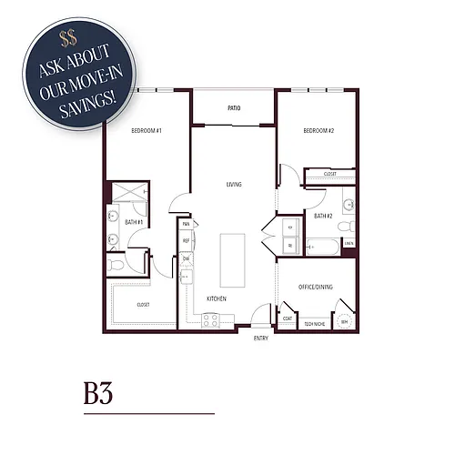 Floor plan B3 - ASK ABOUT OUR MOVE-IN SAVINGS!!