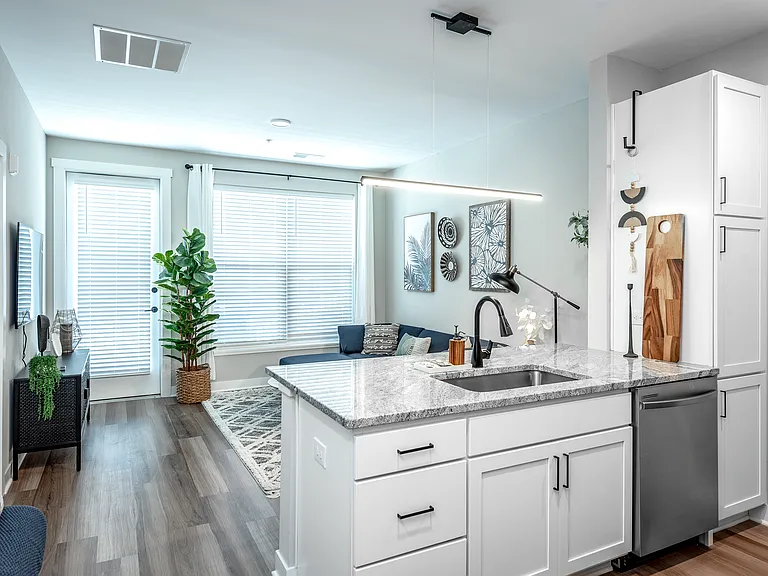 The Thomas Model Living Room and Kitchen