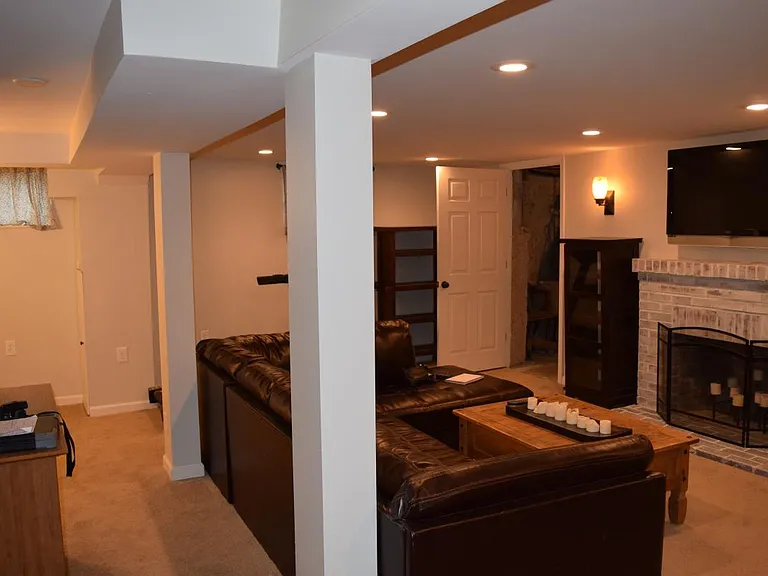 basement finished living room