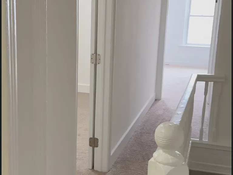 2nd room is the first door on the left. 1st room (master bedroom) is down the hall.