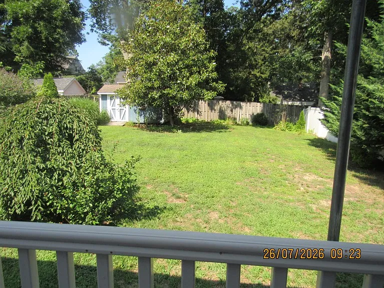 view from deck to the back yard