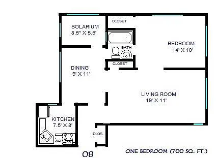 Floor plan One Bedroom 08