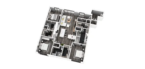 Floor plan Unit C - Three Bedroom