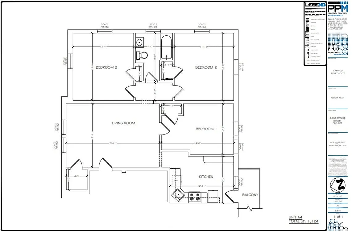 Floor plan 3 Bedroom 1 Bathroom