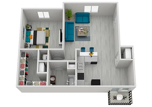 Floor plan 1 Bed 1 Bath Large