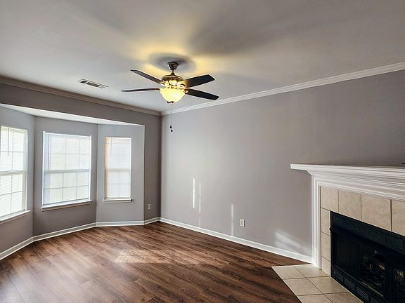 Living room and gas fireplace