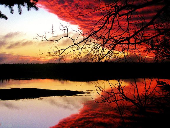 sunset view front of house