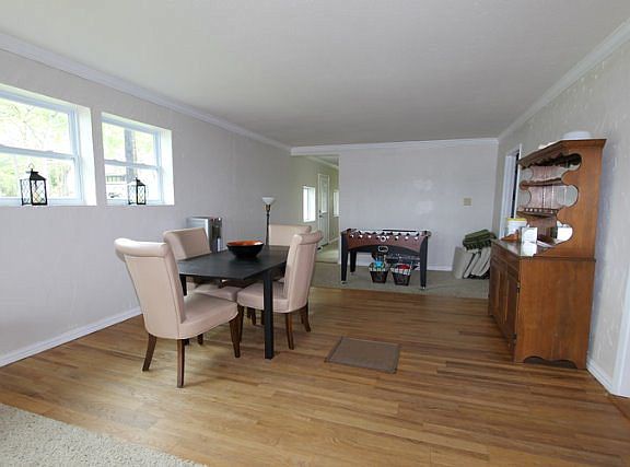 Open living dining area