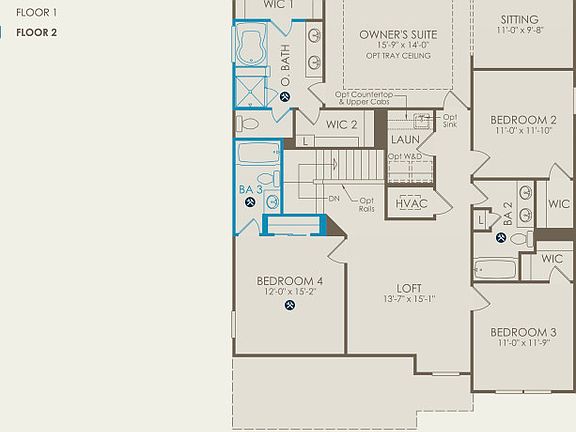 Continental Floor Plan, Quick Move-In Home, Floor 2