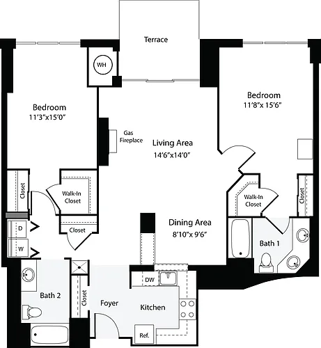 Floor plan 2 Bedrooms G