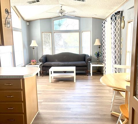 View from kitchen to the living room
