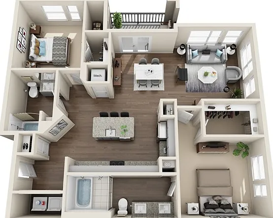 Two Bedrooms, Two Bathrooms, 1265-1285 sqft, Full-Sized Washer/Dryer, Patio/Balcony Two Bedrooms, Two Bathrooms, 1265-1285 sqft, Full-Sized Washer/Dryer, Patio/Balcony