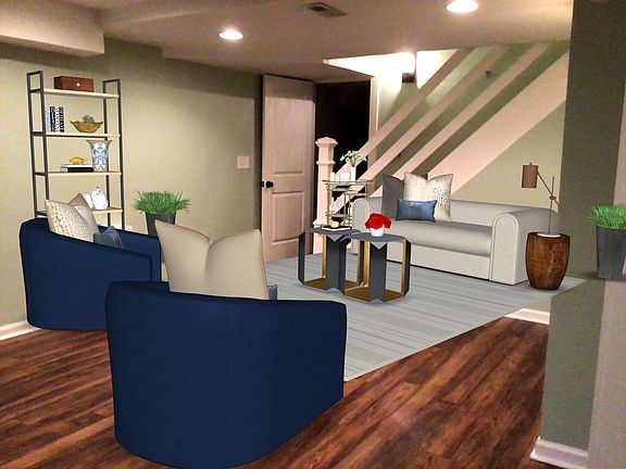 Virtually staged living room