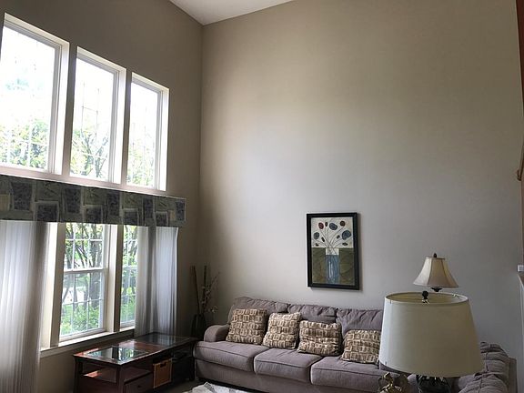 Living room with high ceiling