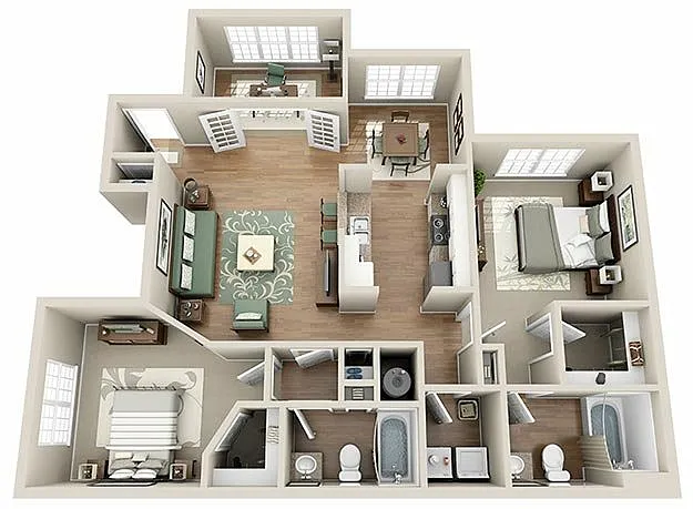 Floor plan B2 - Two Bedroom, Two Bathroom