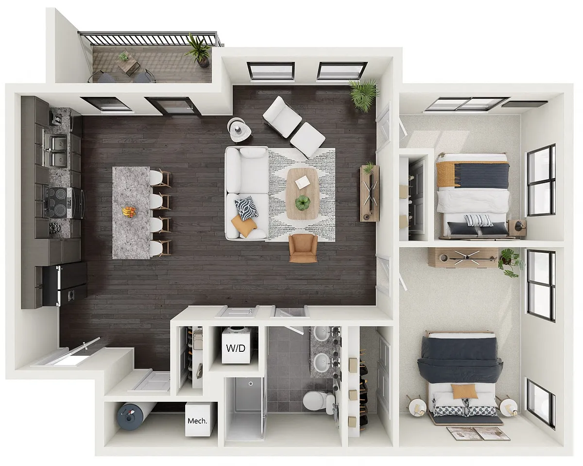 Floor plan Oak - Stacked Flat