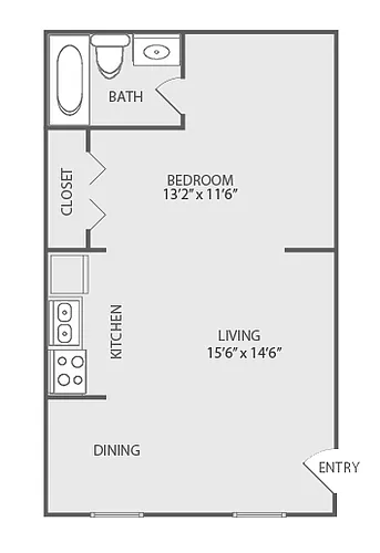 Floor plan The Elm 11A (Studio)