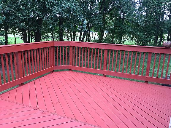 Freshly stained deck