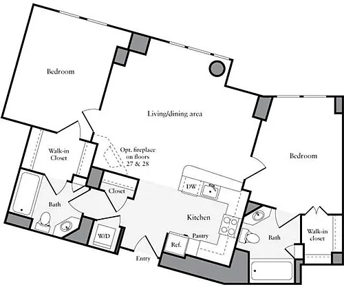 Floor plan 2 Bedrooms G