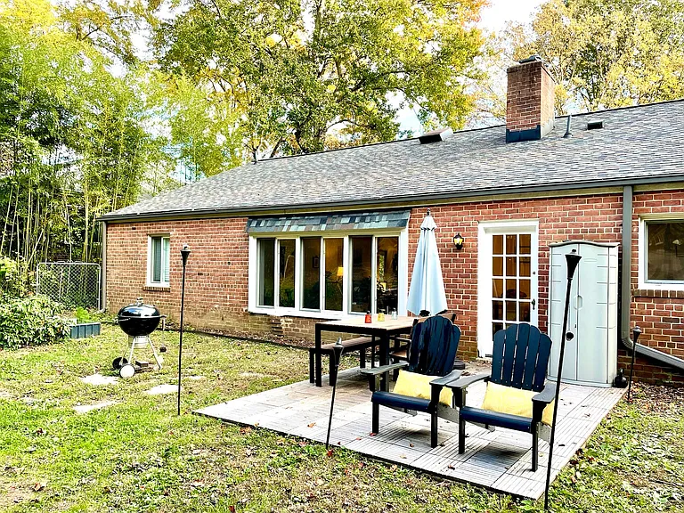 Backyard patio.