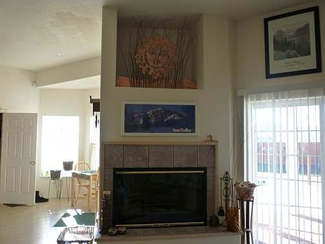 gas fireplace & lots of light