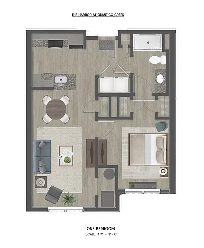Floor plan 1 Bedroom, 1 Bathroom
