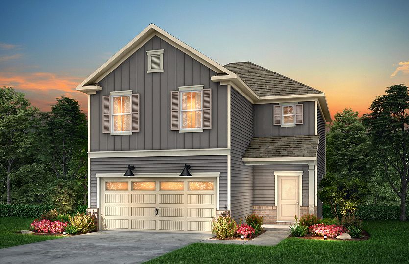 Douglas Exterior LC2G features siding, brick, covered front porch and 2 car garage