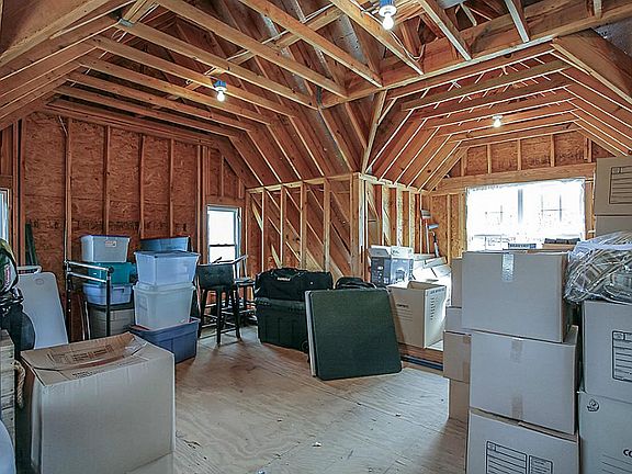 Unfinished Room above Garage, Can be used for storage or finished out as an apartment.