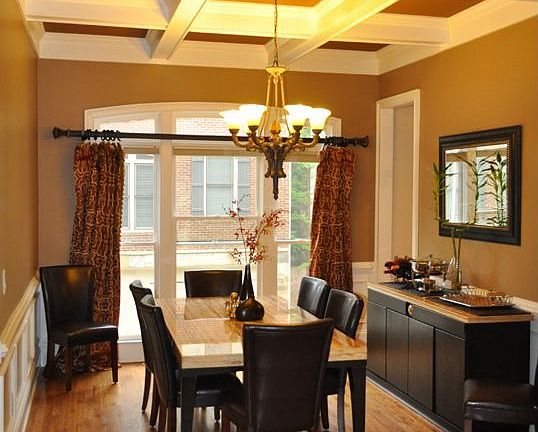 Dining room with tray ceiling