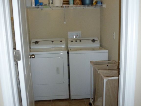 Upstairs included laundry