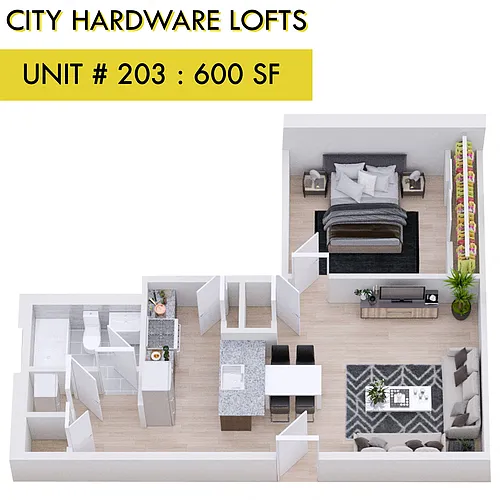 Floor plan City Hardware Lofts 203
