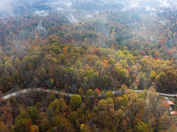 Aerial drone view from the west looking across the property from the entrance