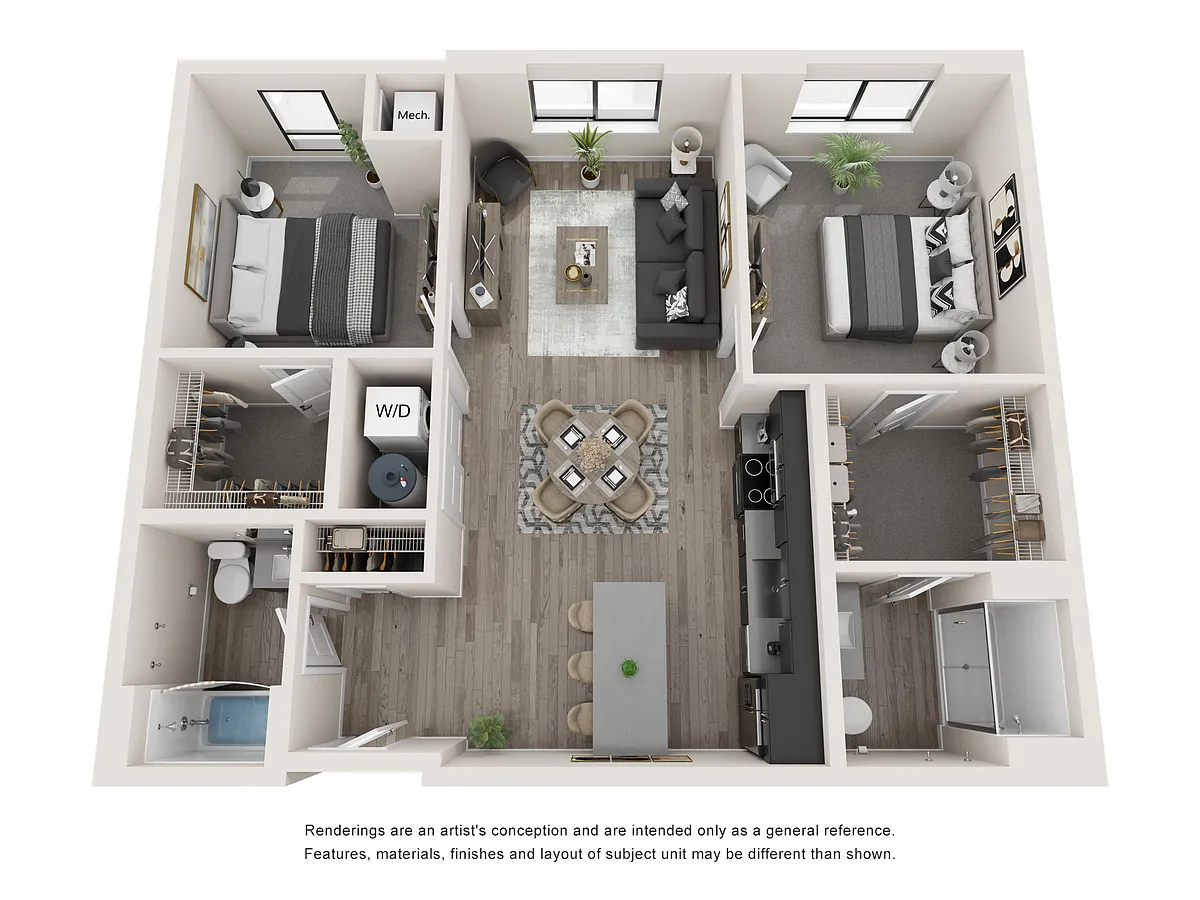 Floor plan 2bdx2ba