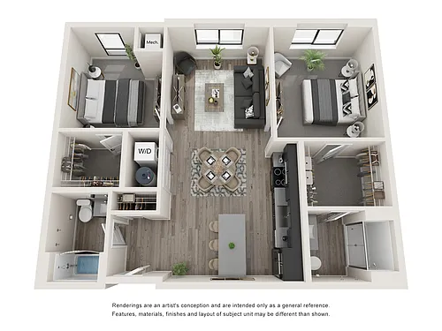 Floor plan 2bdx2ba
