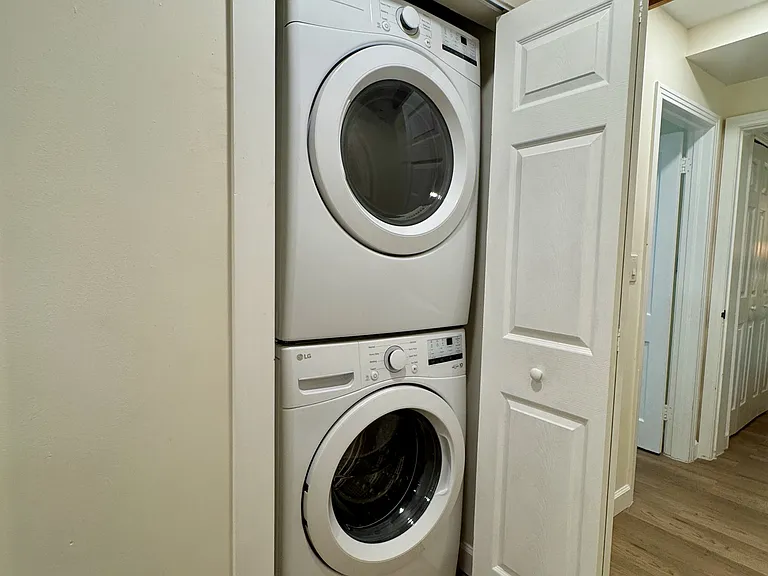 Full size stacked laundry keeps you clean and fresh!