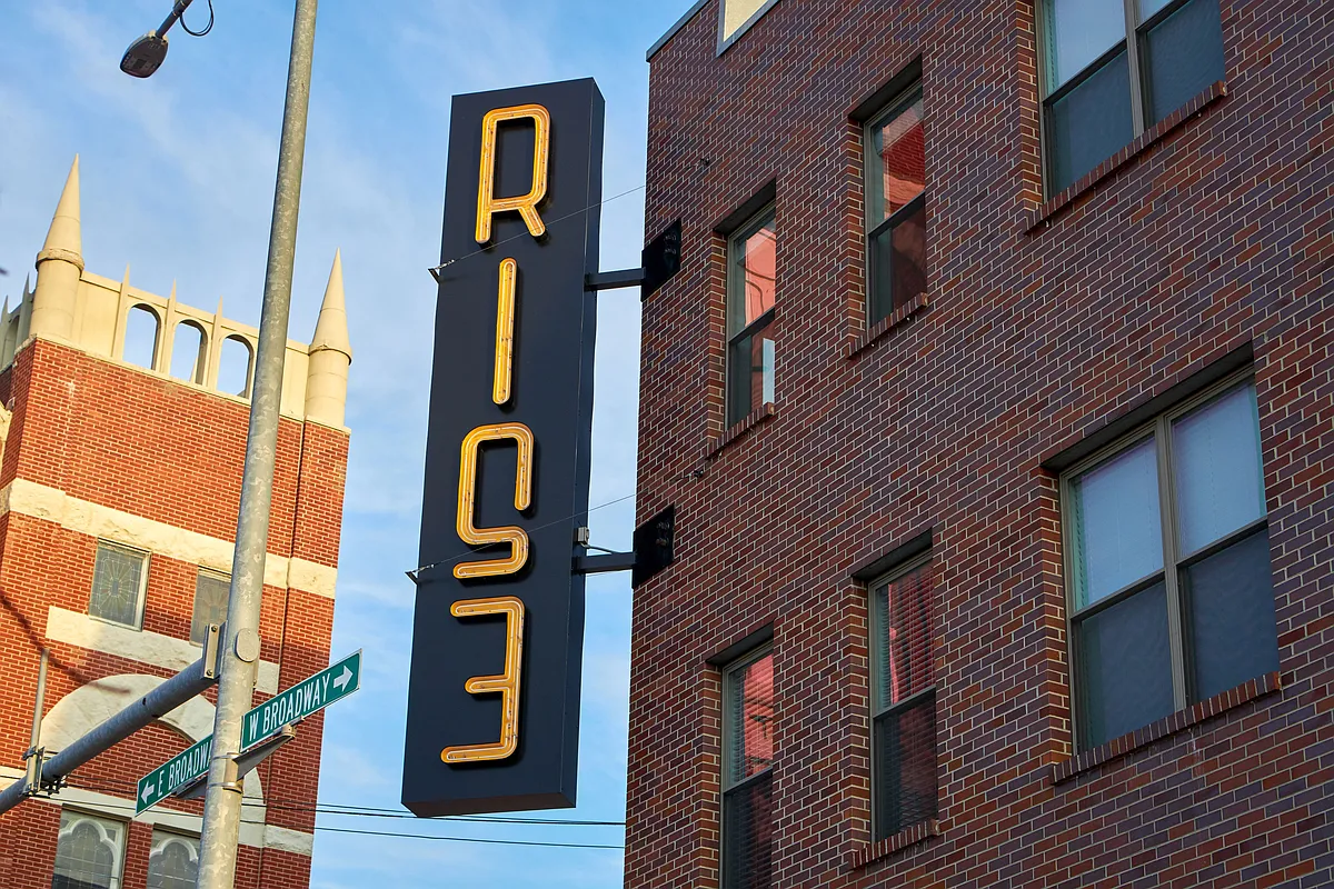 The Rise building signage. - The Rise