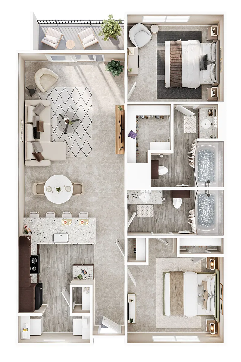 Floor plan 2 Bed 2 Bath