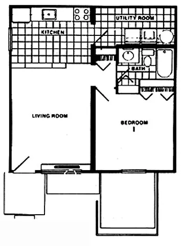 Floor plan 1 Bedroom 1 Bathroom