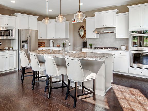 New construction kitchen area with a center island