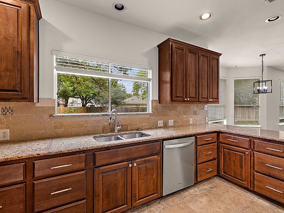 Chef's kitchen with granite countertops