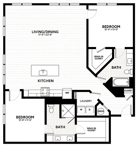 Floor plan 2 Bed/2 Bath-B14