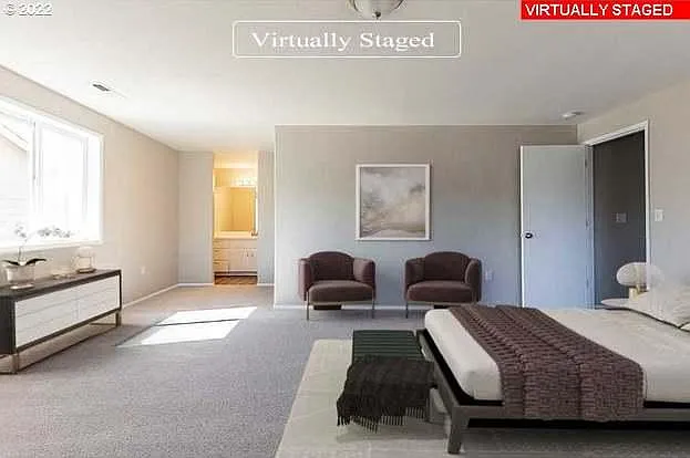 2nd floor - Master bedroom (virtually staged)